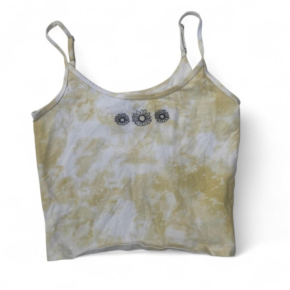 Hollister yellow tie dye tank top